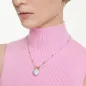 Collana Pendente Idyllia, Cuore Bianco, Finitura Oro 18K Donna Swarovski