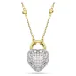 Collana Pendente Idyllia, Cuore Bianco, Finitura Oro 18K Donna Swarovski