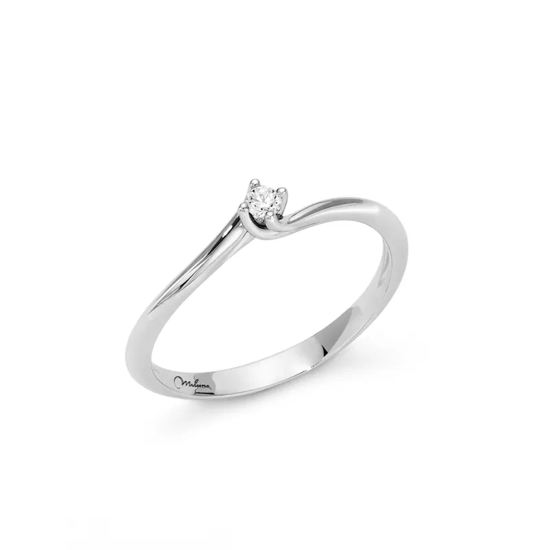 Anello Solitario Oro Bianco 0,05 ct LID3264-005G7 Donna Miluna Anello Solitario Oro Bianco 0,05 ct LID3264-005G7 Donna Miluna