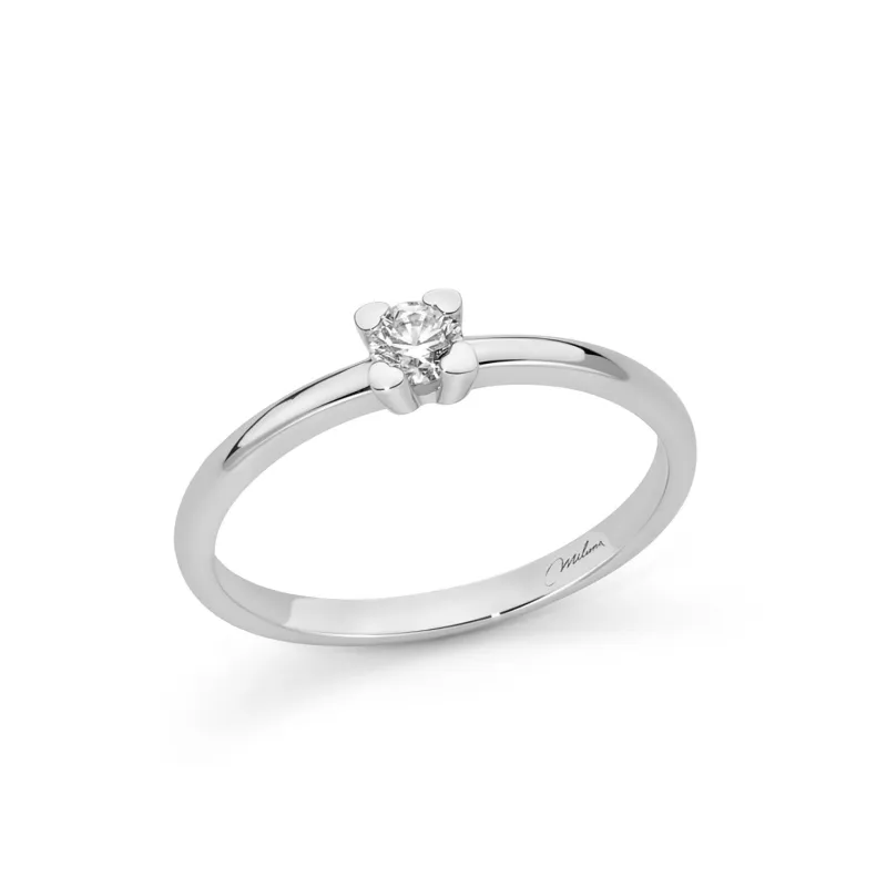 Anello Solitario Oro Bianco 0,10 ct LID4240-010 Donna Miluna Anello Solitario Oro Bianco 0,10 ct LID4240-010 Donna Miluna