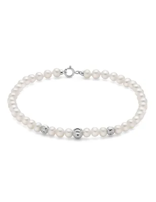 Bracciale Perle 4,5-5 mm 3 Sfere Oro Bianco PBR3860 Donna Miluna