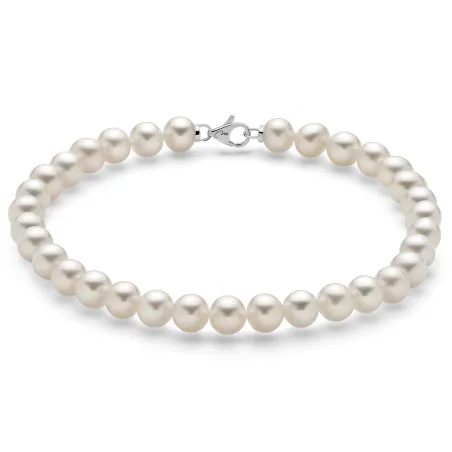Bracciale Filo Perle 5-5,5 mm Oro Bianco PBR1674V Donna Miluna