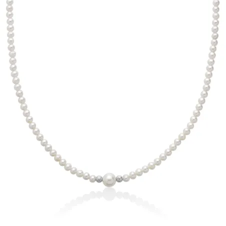 Collana Perla Centrale 7,5-8 mm Oro Bianco PCL6748 Donna Miluna
