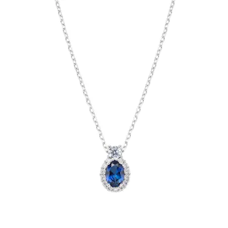 Collana Madame in Argento con Zircone Blu Donna Amen