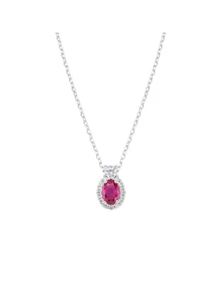 Collana Madame in Argento con Zircone Rubino Donna Amen