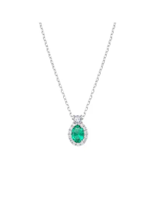 Collana Madame in Argento con Zircone Verde Donna Amen