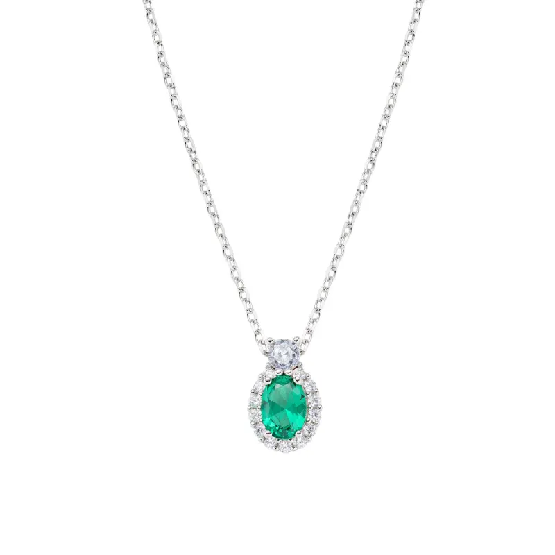 Collana Madame in Argento con Zircone Verde Donna Amen