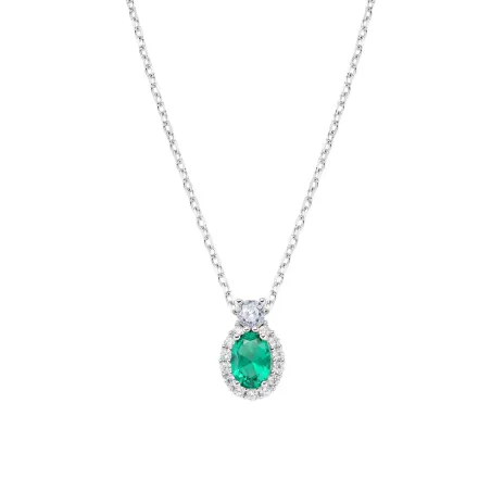 Collana Madame in Argento con Zircone Verde Donna Amen
