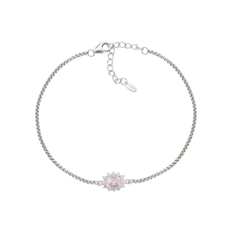 Bracciale Lady in Argento con Zircone Morganite Donna Amen Bracciale Lady in Argento con Zircone Morganite Donna Amen