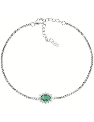 Bracciale Lady in Argento con Zircone Verde Donna Amen