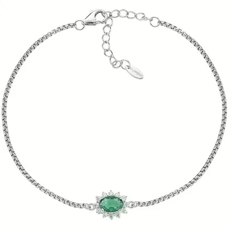 Bracciale Lady in Argento con Zircone Verde Donna Amen