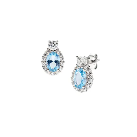 Orecchini Madame in Argento con Zircone Acquamarina Donna Amen