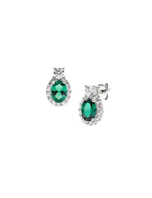 Orecchini Madame in Argento con Zircone Verde Donna Amen