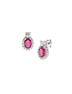 Orecchini Madame in Argento con Zircone Rubino Donna Amen