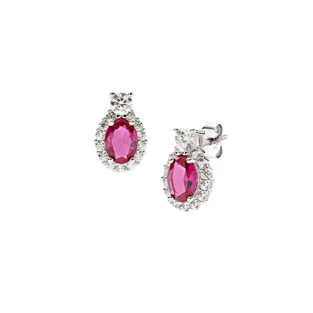 Orecchini Madame in Argento con Zircone Rubino Donna Amen