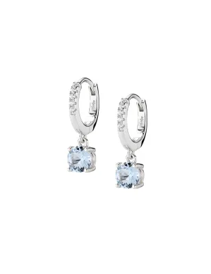 Orecchini Huggies Punto Luce Acquamarina Donna Amen