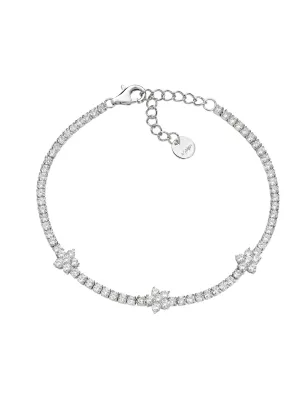 Bracciale Tennis Fiori con Zirconi Bianchi Donna Amen