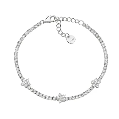 Bracciale Tennis Fiori con Zirconi Bianchi Donna Amen
