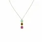 Collana Dune in Ottone Dorato e Tre Pietre Colorate Amen Collana Dune in Ottone Dorato e Tre Pietre Colorate Amen