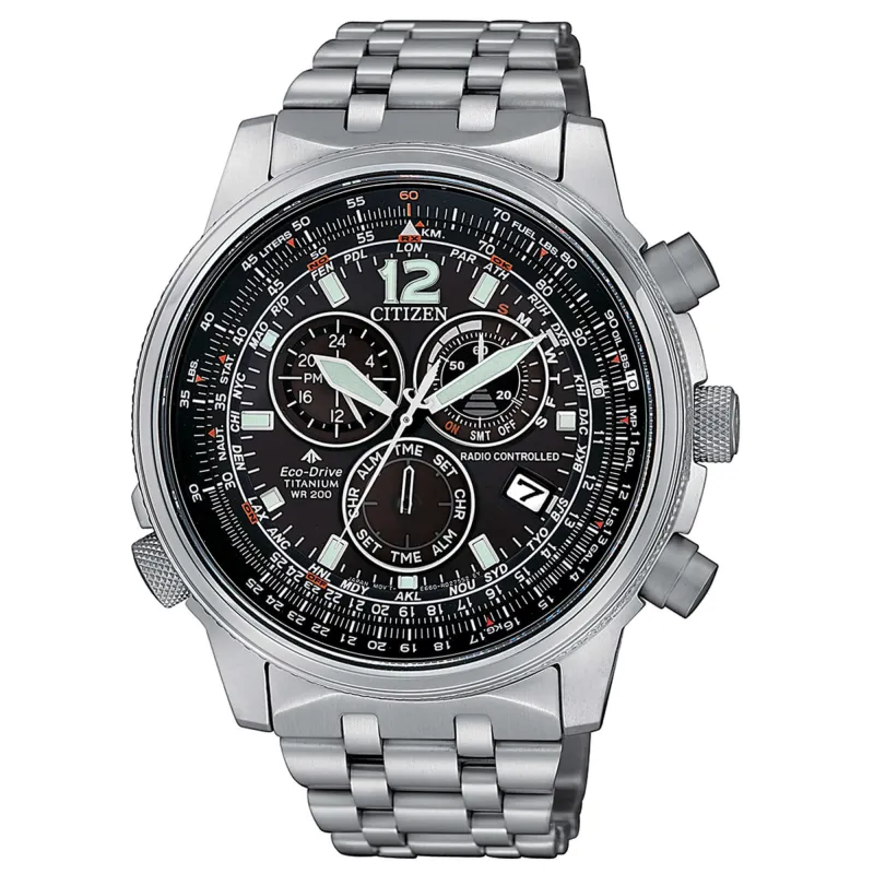Orologio Crono Pilot Super Titanio Nero CB5850-80E Uomo Citizen