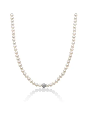 Collana Perle 4,5-5 mm Sfera Oro Bianco PCL6967 Donna Miluna