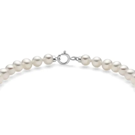 Collana Perle 4,5-5 mm Sfera Oro Bianco PCL6967 Donna Miluna