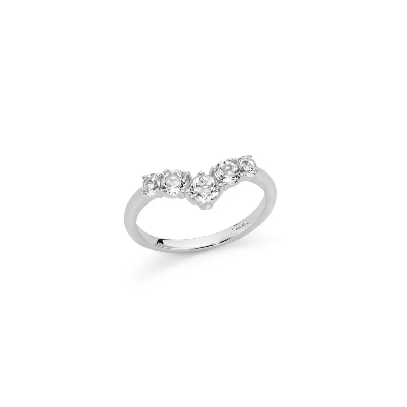Anello Giochi di Luce 5 Topazi a V LID4289 Donna Miluna Anello Giochi di Luce 5 Topazi a V LID4289 Donna Miluna