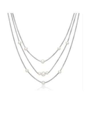 Collana Tre Fili 11 Perle Argento 925 PCL6951 Donna Miluna