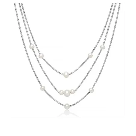 Collana Tre Fili 11 Perle Argento 925 PCL6951 Donna Miluna