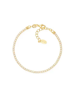 Bracciale Tennis Dorato con Zirconi Bianchi Donna Amen