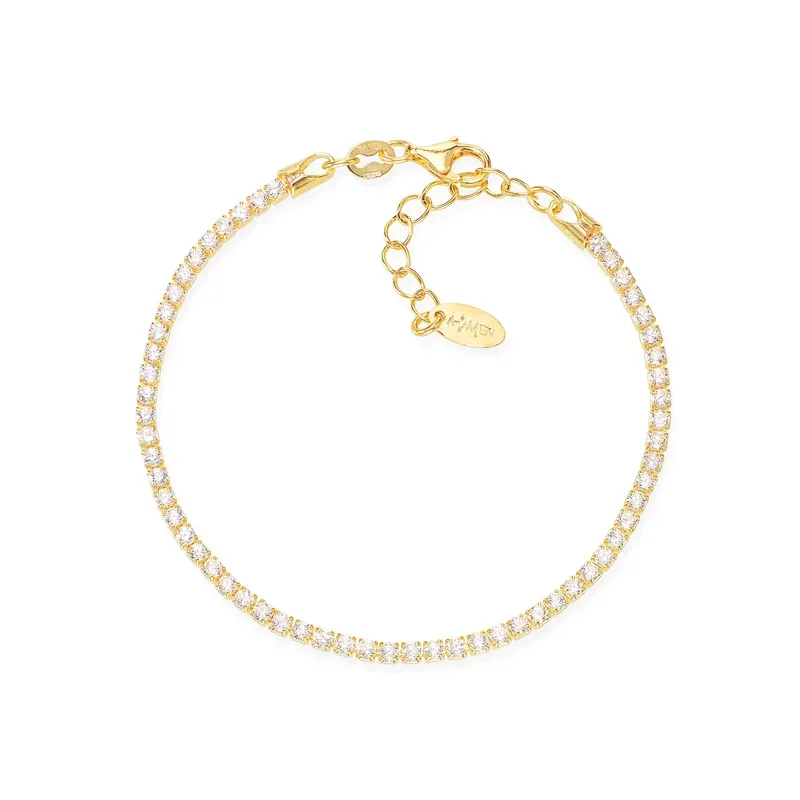 Bracciale Tennis Dorato con Zirconi Bianchi Donna Amen