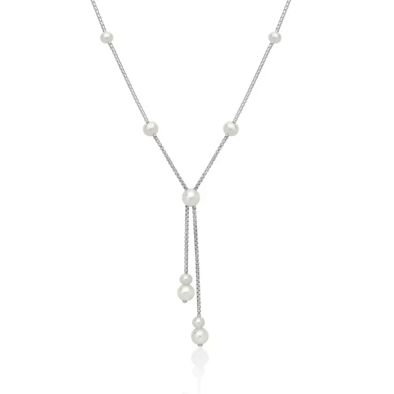 Collana Miss Italia Pendente a Y 9 Perle PCL6945 Donna Miluna Collana Miss Italia Pendente a Y 9 Perle PCL6945 Donna Miluna