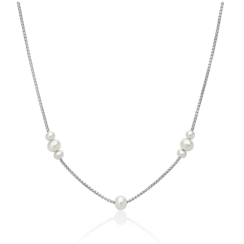 Collana Miss Italia 7 Perle Bianche PCL6944 Donna Miluna Collana Miss Italia 7 Perle Bianche PCL6944 Donna Miluna