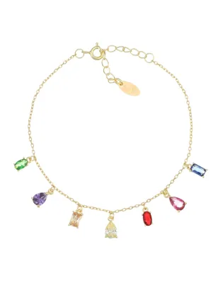 Bracciale Chandelier Arcobaleno Dorato Donna Amen