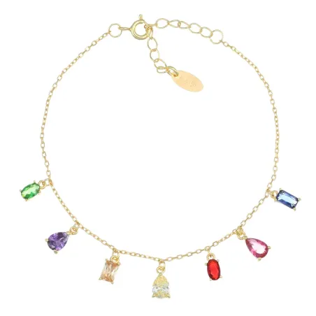 Bracciale Chandelier Arcobaleno Dorato Donna Amen