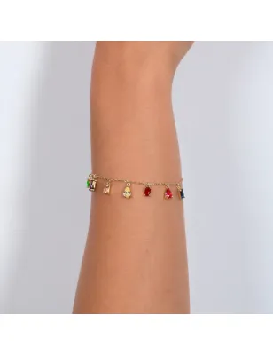 Bracciale Chandelier Arcobaleno Dorato Donna Amen