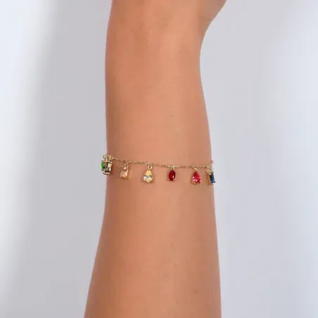 Bracciale Chandelier Arcobaleno Dorato Donna Amen