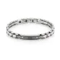 Bracciale Catena in Acciaio con Dettagli Neri Uomo Amen Bracciale Catena in Acciaio con Dettagli Neri Uomo Amen