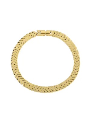 Bracciale Chevron Spina di Pesce in Acciaio Dorato Uomo Amen