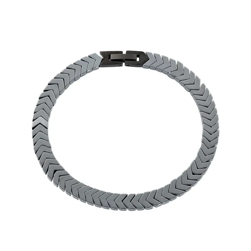 Bracciale Chevron Spina di Pesce in Acciaio Nero Uomo Amen Bracciale Chevron Spina di Pesce in Acciaio Nero Uomo Amen