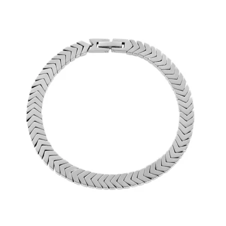 Bracciale Chevron Spina di Pesce in Acciaio Uomo Amen
