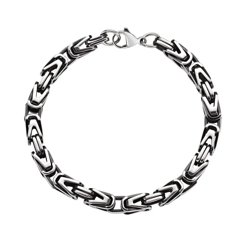 Bracciale a Catena Bizantina in Acciaio Brunito Uomo Amen Bracciale a Catena Bizantina in Acciaio Brunito Uomo Amen