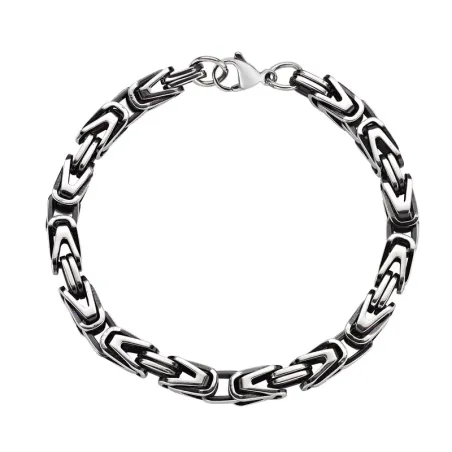 Bracciale a Catena Bizantina in Acciaio Brunito Uomo Amen