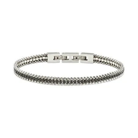 Bracciale Tennis in Acciaio con Zirconi Neri Uomo Amen