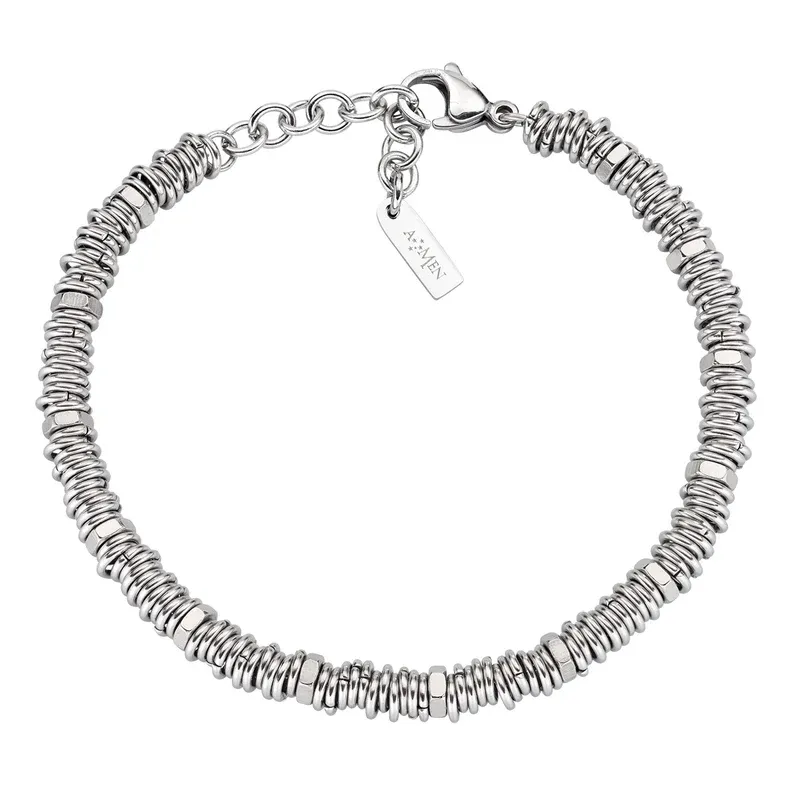 Bracciale in Acciaio con Rondelle Uomo Amen Bracciale in Acciaio con Rondelle Uomo Amen