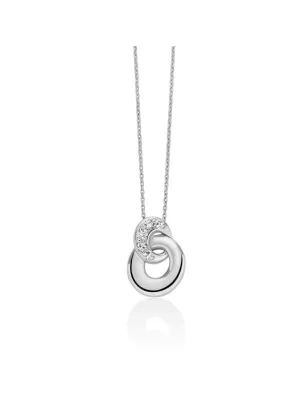 Collana Cerchi Oro Bianco 375 Diamanti CLD5485X Donna Miluna