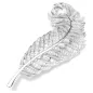 Spilla Vienna, Piuma Bianca,Placcato Rodio Swarovski Spilla Vienna, Piuma Bianca,Placcato Rodio Swarovski