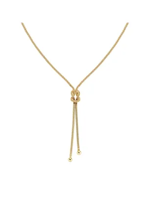 Collana Nodo d'Amore in Ottone Dorato Donna Amen