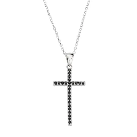 Collana Croce Doppio Colore Nero e Bianco Donna Amen