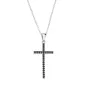 Collana Croce Doppio Colore Nero e Bianco Donna Amen